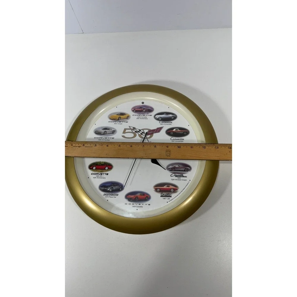 Corvette 50th Anniversary Wall Clock Mark Feldstein Gold 1953-2003 PARTS ONLY